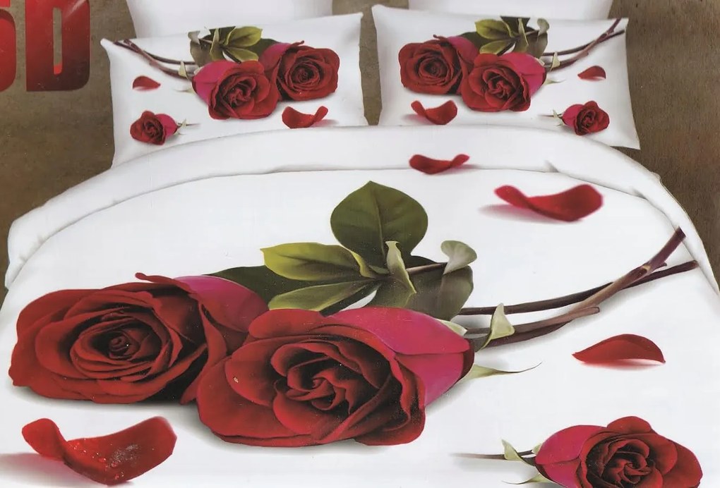 5D Obliečky Ruže Bavlna 7-dielna súprava
