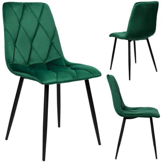 Jedálenská stolička MADISON zamatová, tmavozelená