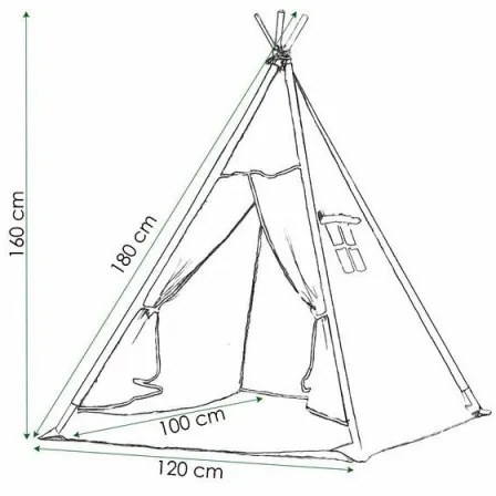 SPRINGOS Teepee stan pre deti SPRINGOS Svetlo modrý s hviezdami