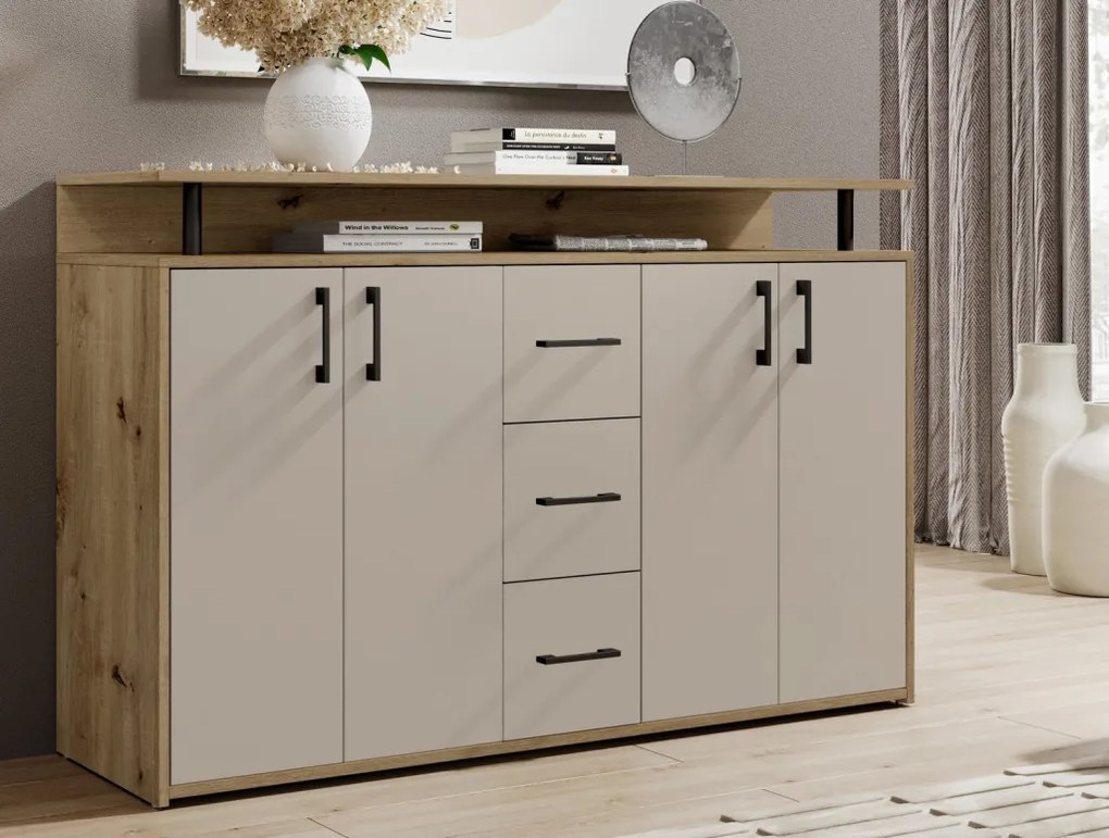 Komoda Drift, dub artisan/kašmírová béžová