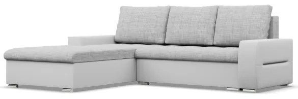 Rohová rozkladacia sedačka AURORA ľavá sivá / biela