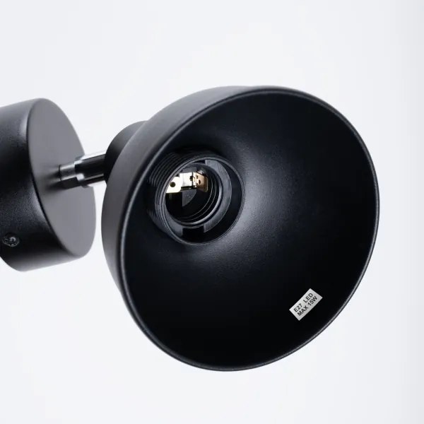 Sollux SL.1316 - Nástenné bodové svietidlo ELBA 1xE27/15W/230V čierna