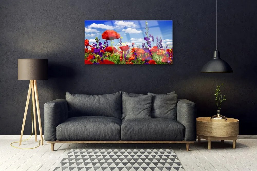 Obraz na skle Tulipány rastlina 100x50 cm