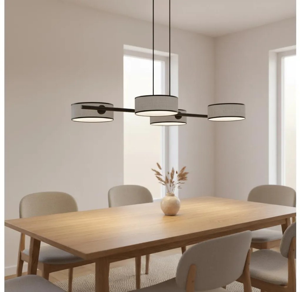 Závesný luster na lanku DRUMZ 4xE14/10W/230V sivý