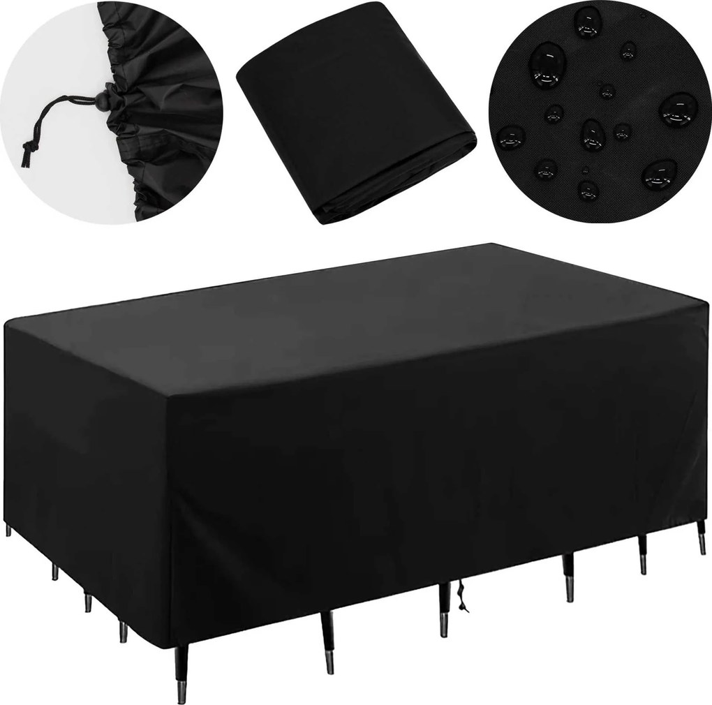Ochranný vodeodolný obal na záhradný nábytok ARENA 215x135x105 cm - čierny