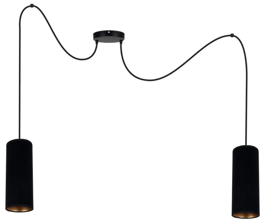 Luster na lanku AVALO 2xE27/60W/230V pavúk čierna