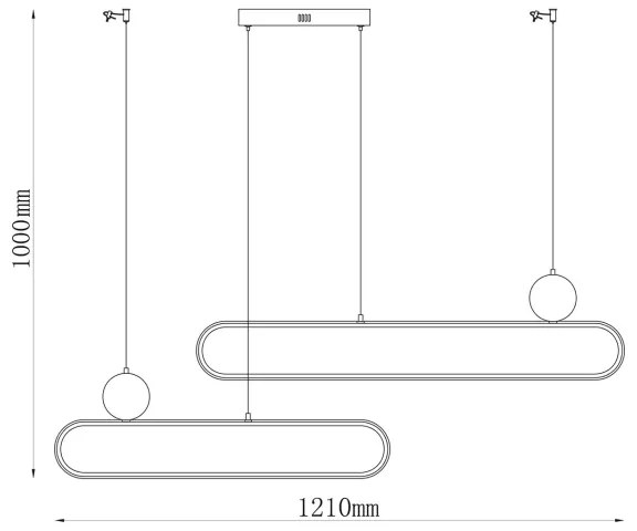 LED luster na lankách FLORENTYNA LED/48W/230V 4000K zlatá/čierna
