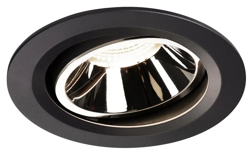Stropné svietidlo SLV NUMINOS® MOVE DL L vnitřní LED zápustné stropné svietidlo čierna/chrom 4000 K 40° otočné a výkyvné 1003678