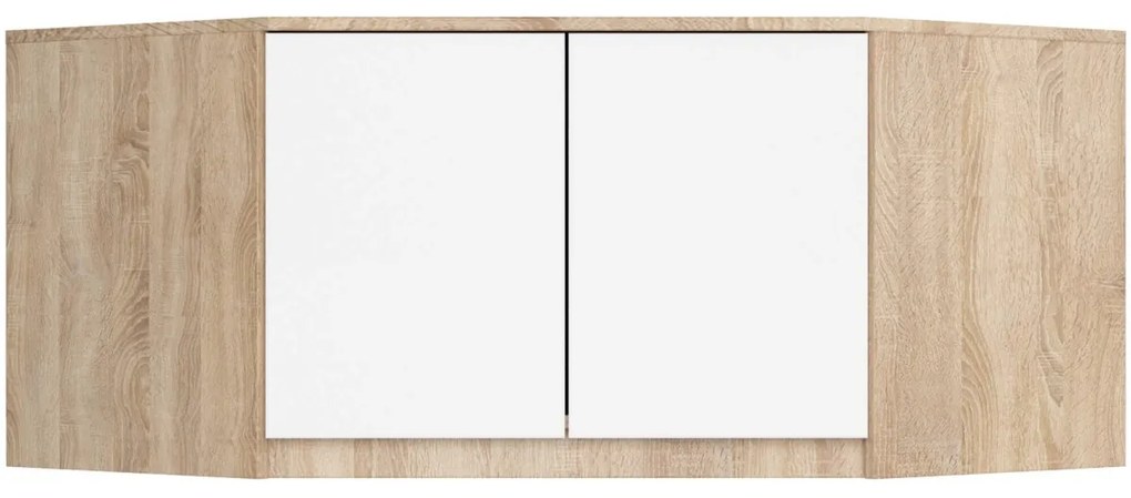 Nadstavec na rohovú šatníkovú skriňu CLP 100 cm dub sonoma/biela