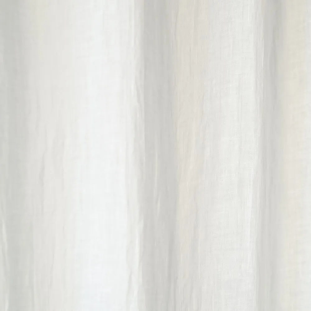 Biely ľanový ľahký záves s pútkami Linen Tales Daytime, 250 x 130 cm