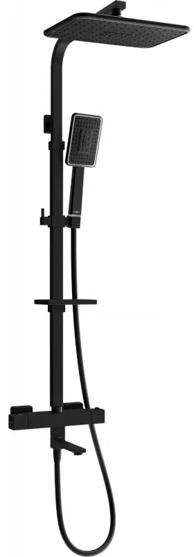 Mexen - CQ54 sprchový set s termostatickou batériou Cube, čierna-chrómová,779105495-71