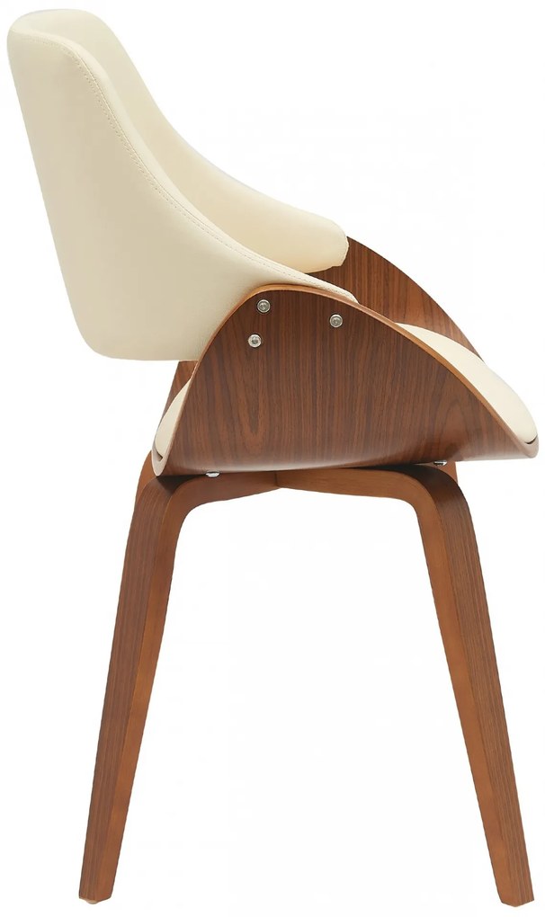 Jedálenská stolička Vangale - koženka - Orech / Krémová