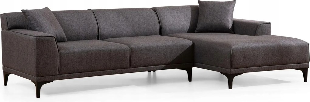 Rohová sedačka Petrafonzo (p) (antracit čierna)