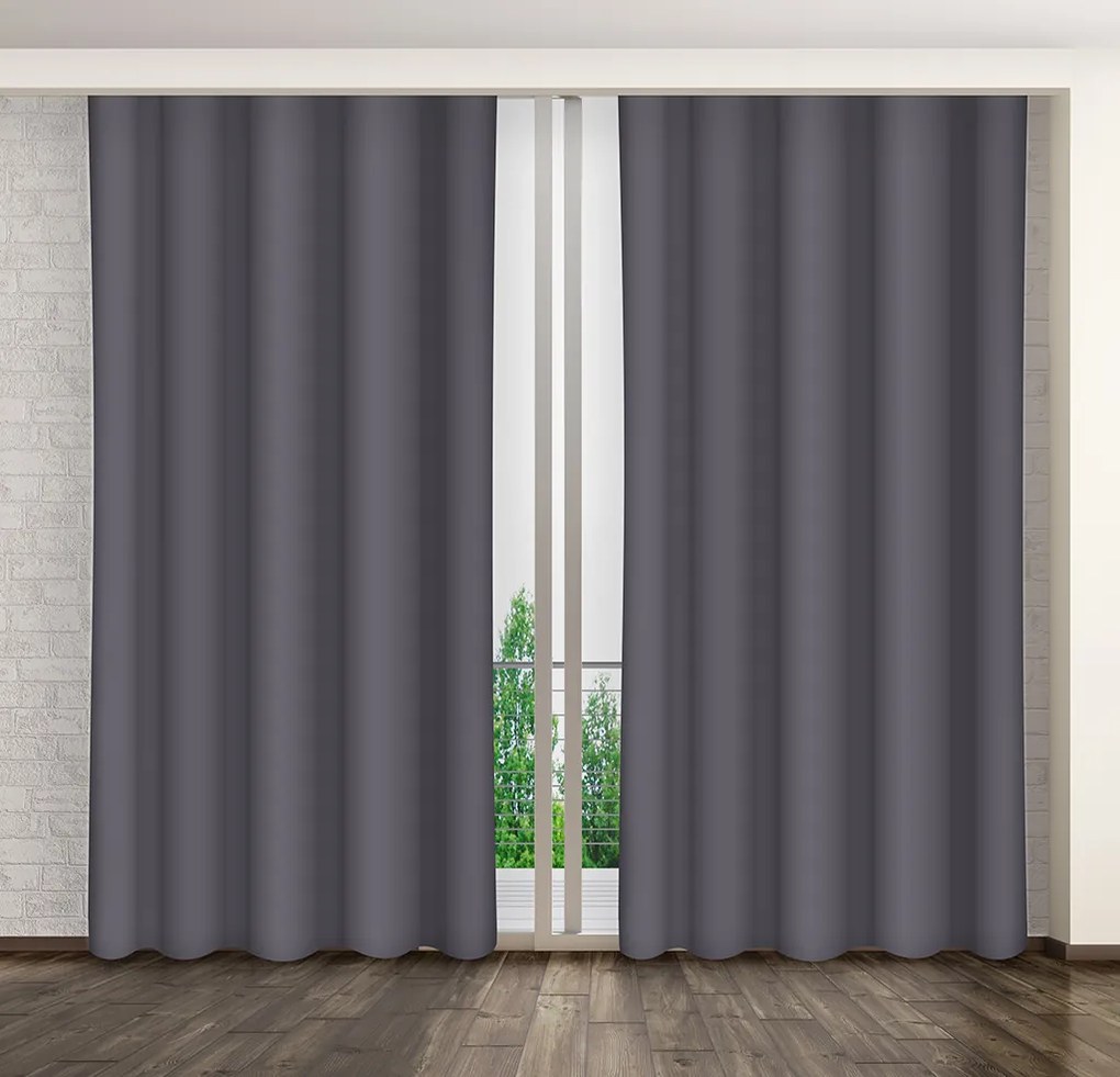 Dekorstudio Jednofarebný záves tmavosivý ZMA10 Rozmer závesu: 160x260cm