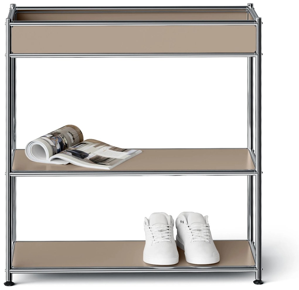 Kovová konzola »CN3 Slim Line« s poličkou, hnedosivá