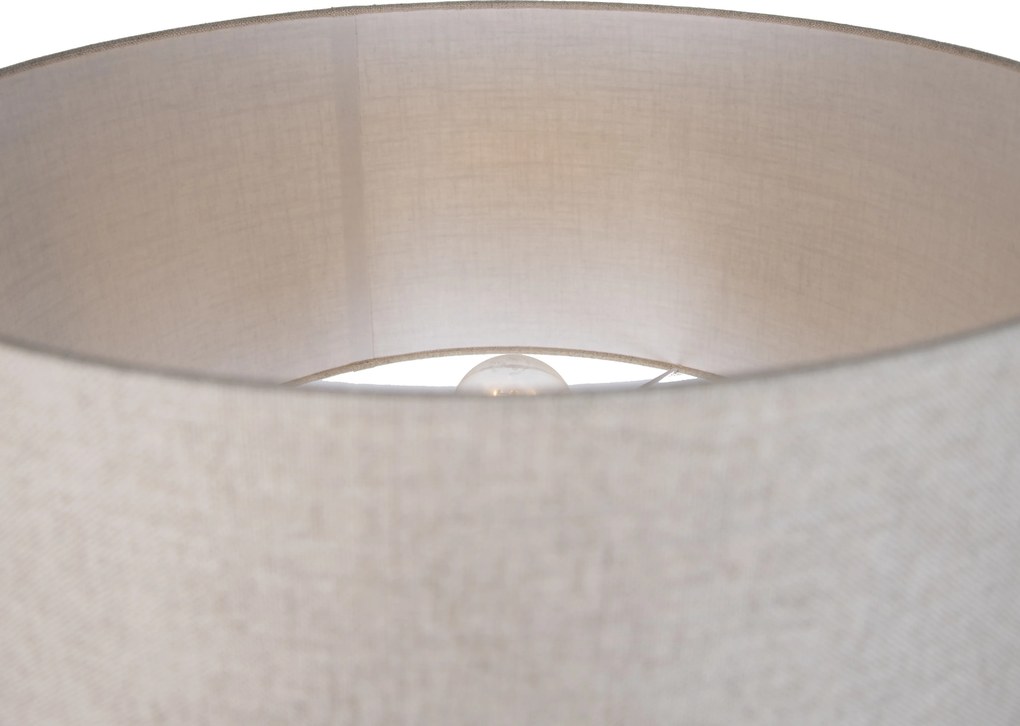 Japandi stojaca lampa béžová so svetlohnedým tienidlom 50cm - Simplo