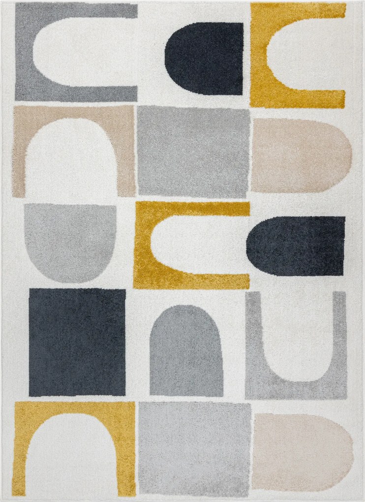 Kusový koberec Fusion 0213 white/yellow, 200x290, viacfarebná, kancelária, Dywany Łuszczów