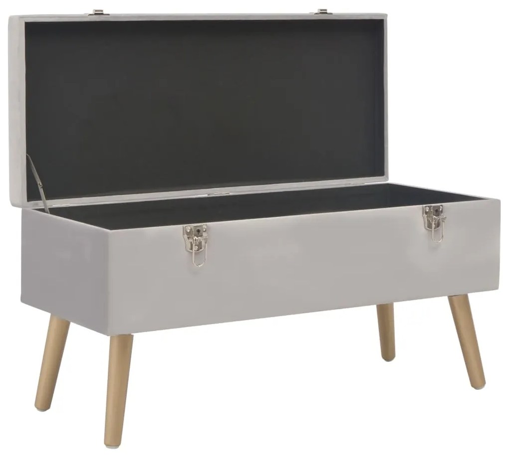 vidaXL Lavica s úložným priestorom 80 cm sivá zamat
