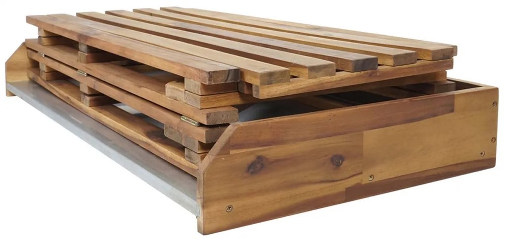 Stôl na rastliny HWC-L18, akáciové drevo - hnedá