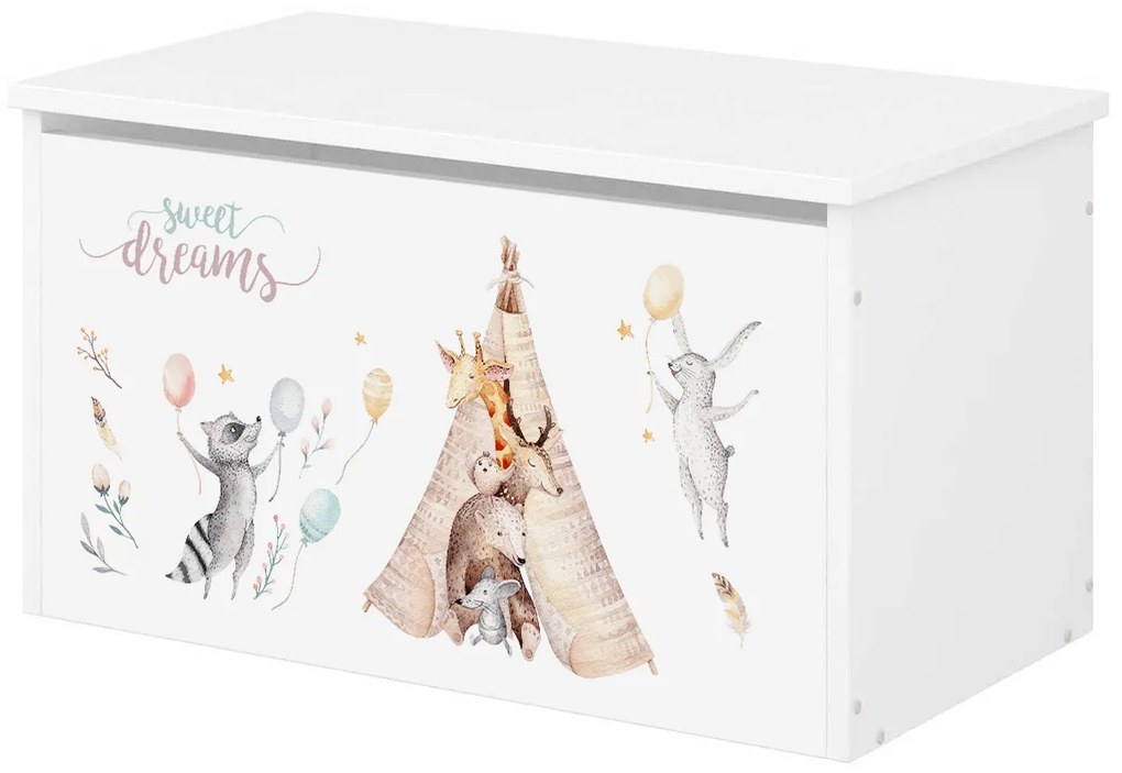 Raj posteli Box na hračky -  Sweet dreams biela