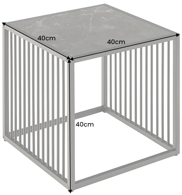 Dizajnový odkladací stolík Haines 40 cm vzor mramor