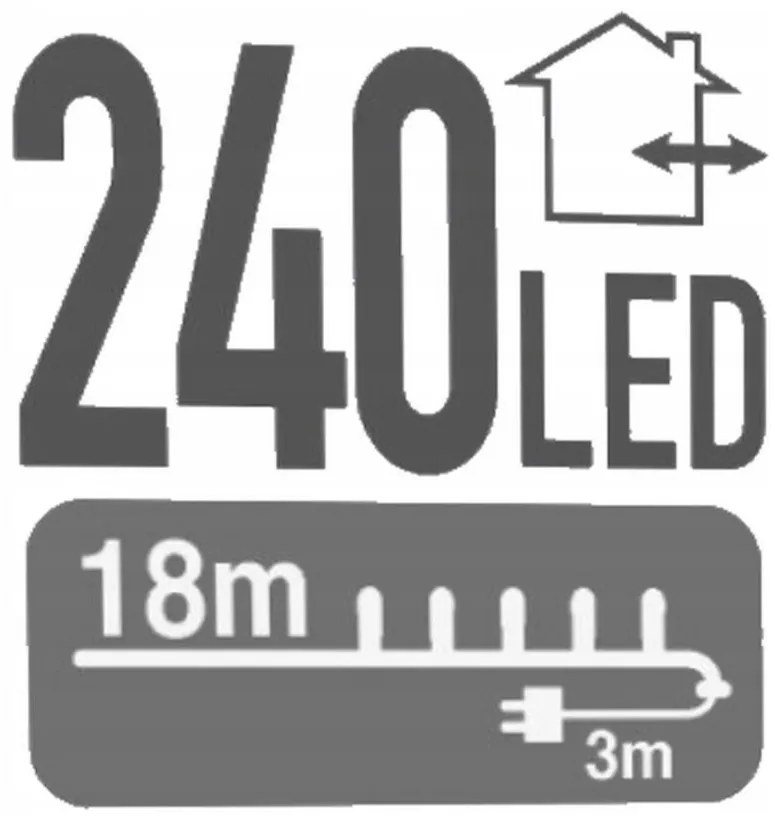 Victoria Sport Svetelná reťaz 18m 240 LED s časovačom Studená biela