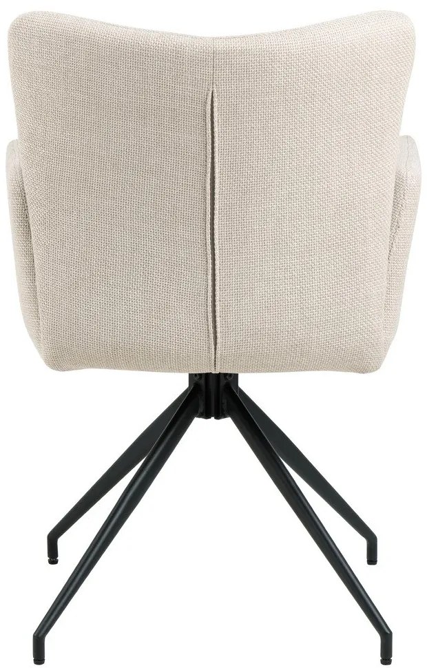 Béžové čalúnené jedálenské kreslá v súprave s podrúčkami 2 ks Laura – Actona