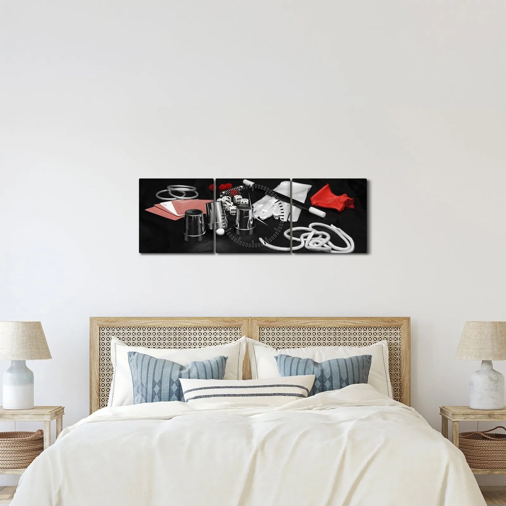 Obraz vecí kúzelníka (s hodinami) (90x30 cm)
