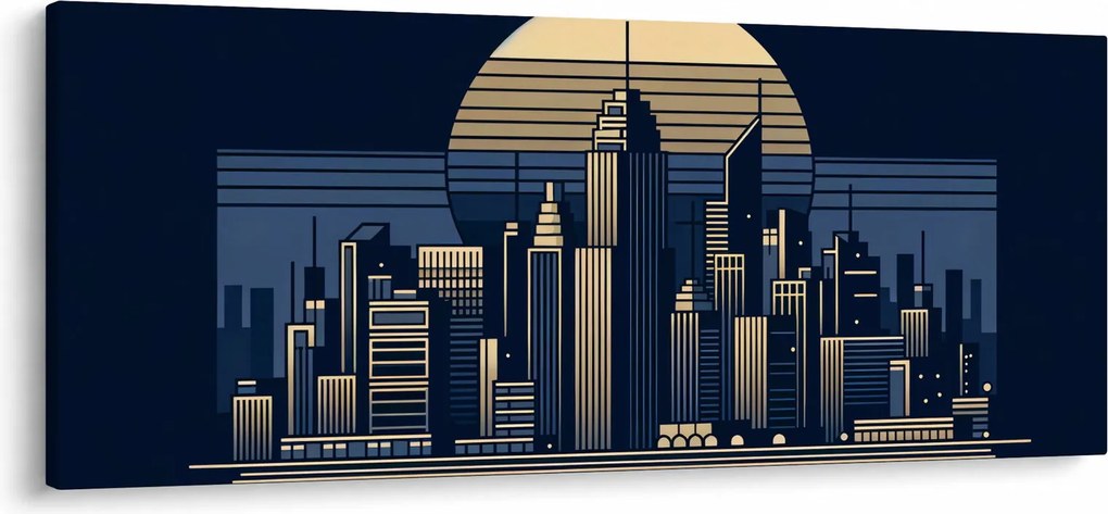 Obraz – Geometrické mesto (120x50 cm)