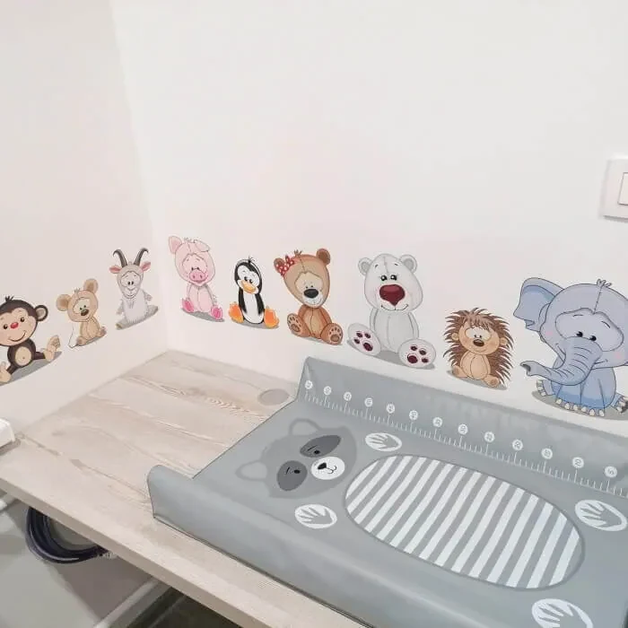 Nálepky nad postielku - Farebné zvieratká