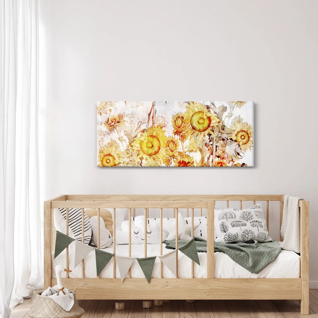 Obraz - Slnečnica, maľba (120x50 cm)