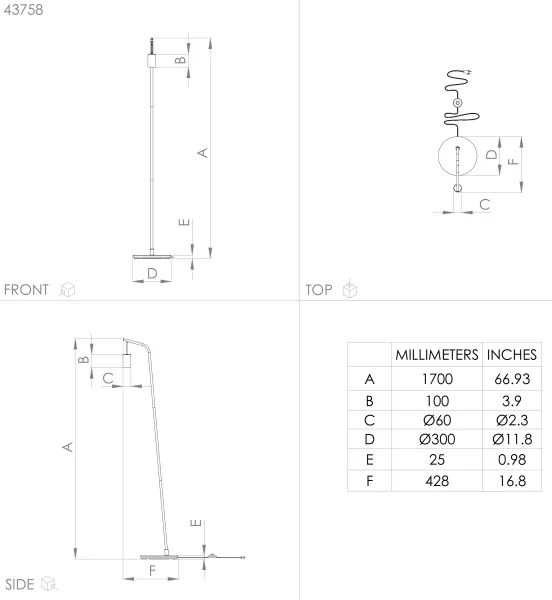 Eglo 43758 - Stojacia lampa CRANLEY 1xE27/40W/230V