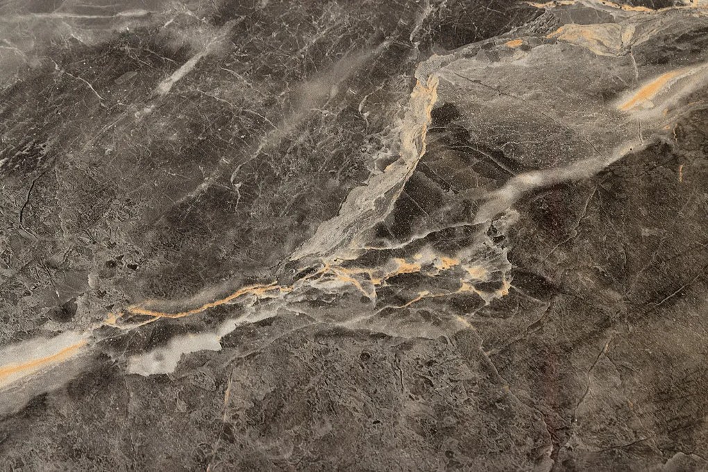 Jedálenský stôl UNIQUE 200 cm oválny rám z orechového dreva s dyhovanou keramickou doskou z sivej mramorovej dosky