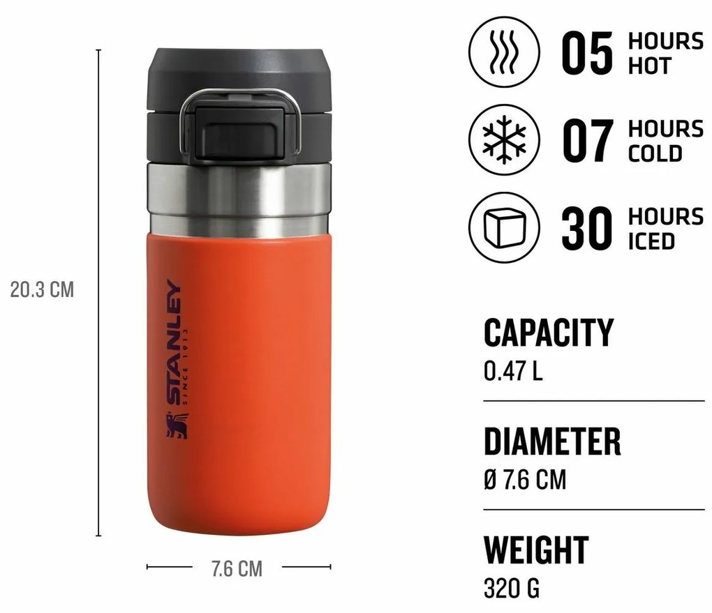 Vákuová fľaša Stanley Quick Flip 470 ml Tigerlily