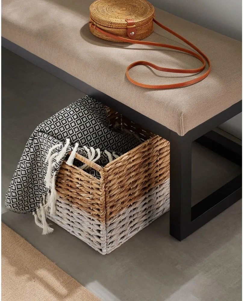 Prútený úložný box s bielym detailom La Forma Woody