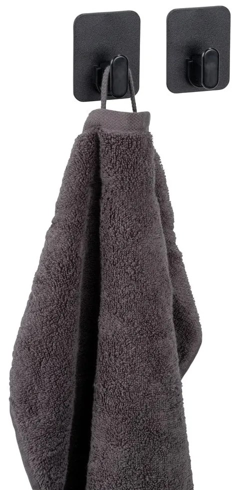 Čierne plastové háčiky v súprave 2 ks bez vŕtania Parma – Allstar