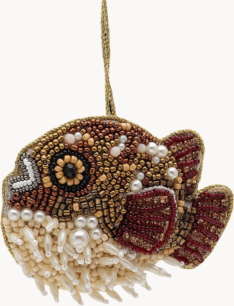 Ručne vyrobená vianočná ozdoba Pufferfish