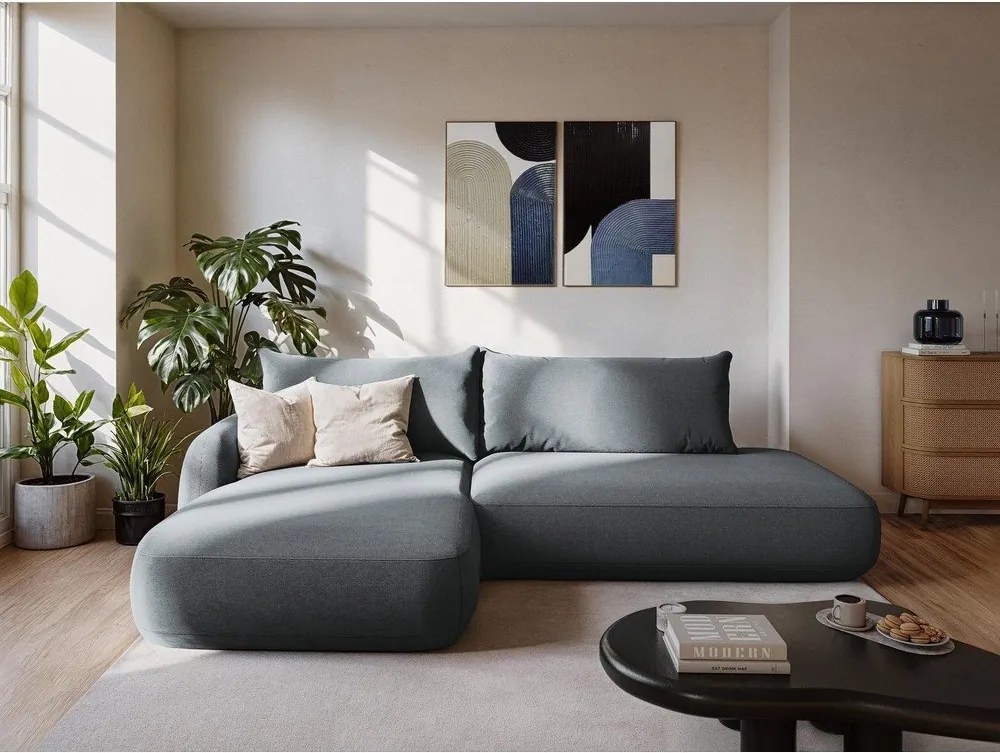 Terakotová rozkladacia rohová pohovka (ľavý roh/s leňoškou) Hale – Makamii