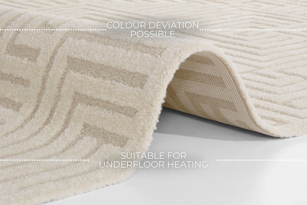 ELLE Decoration, Kusový koberec New York 105091 Cream, 160x230, biela, obývacia izba