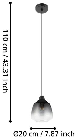 Eglo 43821 - Luster na lanku SEDBERGH 1xE27/40W/230V