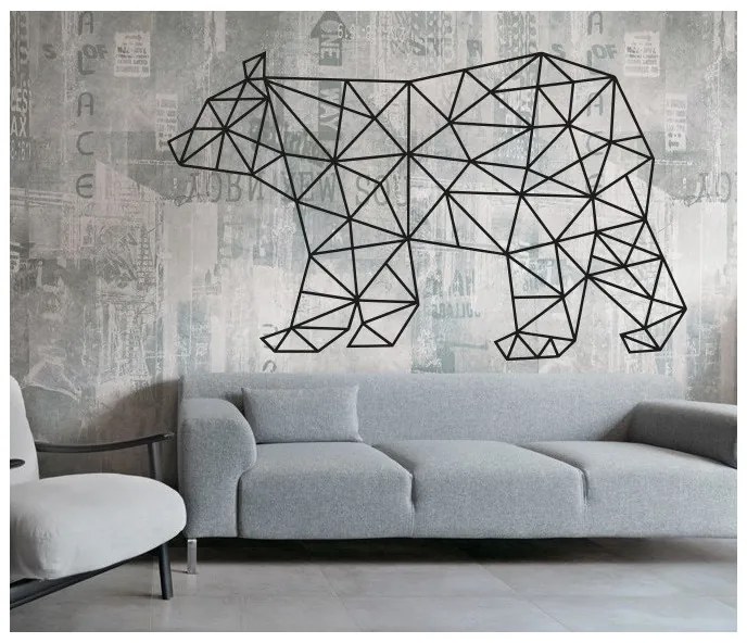 Vyrezávaný obraz na stenu medveď I 3D HODINY PR0241 HEU+