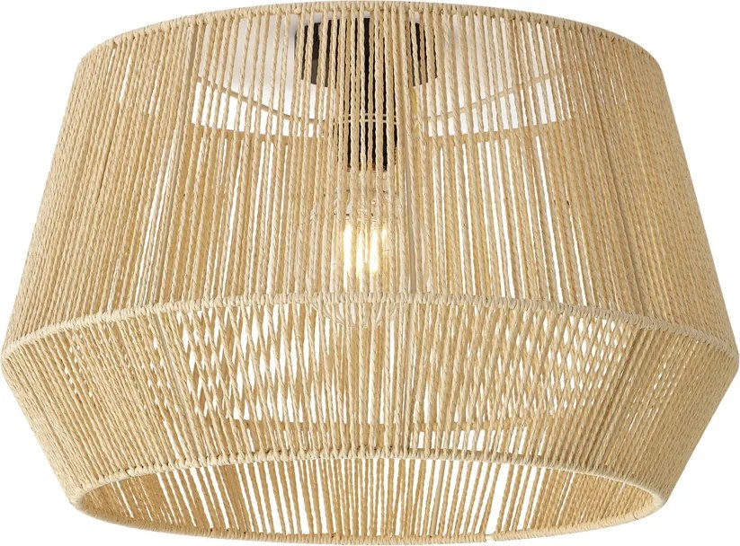 Stropná lampa čierna s béžovým lanovým tienidlom 50/50/30 - Cyl