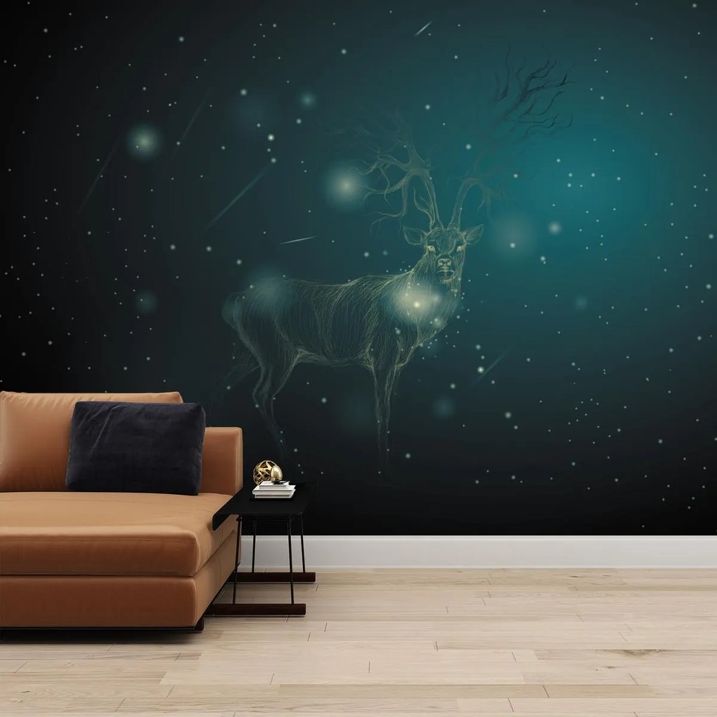 Fototapeta - Magický jeleň v noci (147x102 cm)