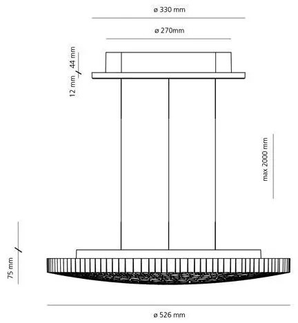 Artemide 0213010APP - LED Stm. luster na lanku CALIPSO LED/50W/230V 3000K