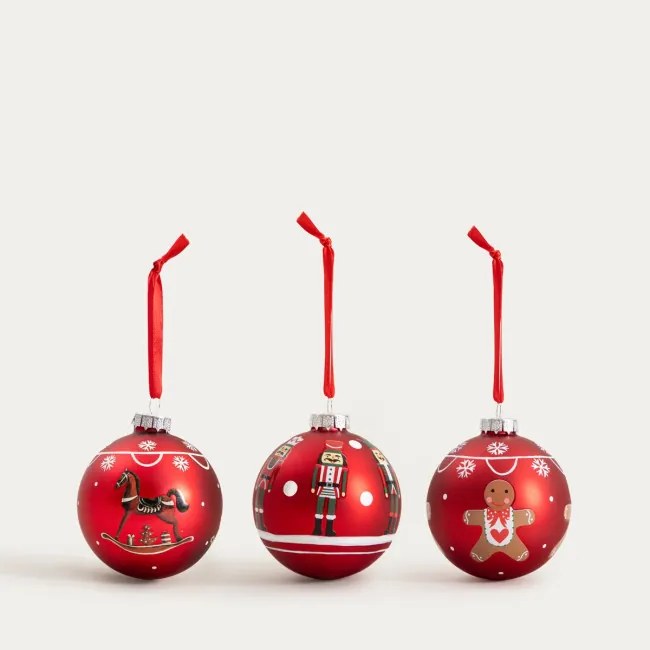 Závesná vianočná dekorácia AMILLY červená 749605 (3 ks)