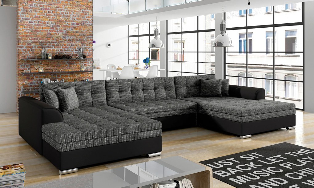 XXXLutz SEDACIA SÚPRAVA, textil, čierna, tmavosivá MID.YOU - Online Only obývacie izby - 00000L002404