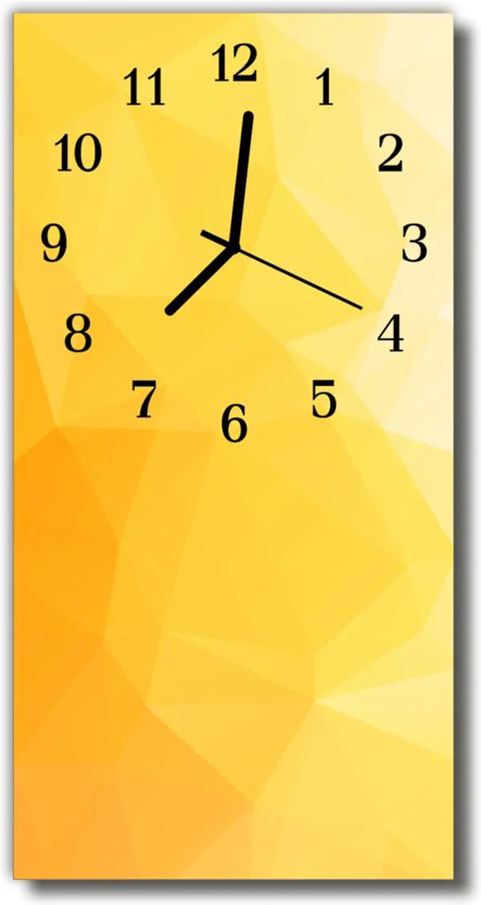 Sklenené hodiny vertikálne  Umelecký vzor žltý