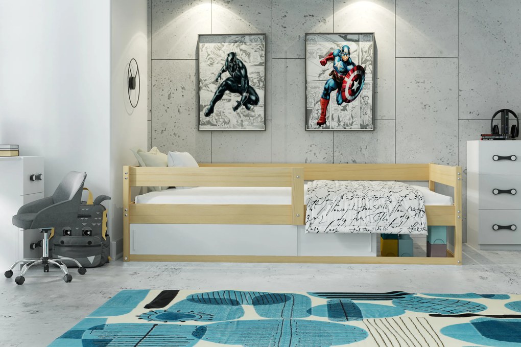 Interbeds Jednolôžková posteľ HUGO 160x80cm + matrac Prírodná