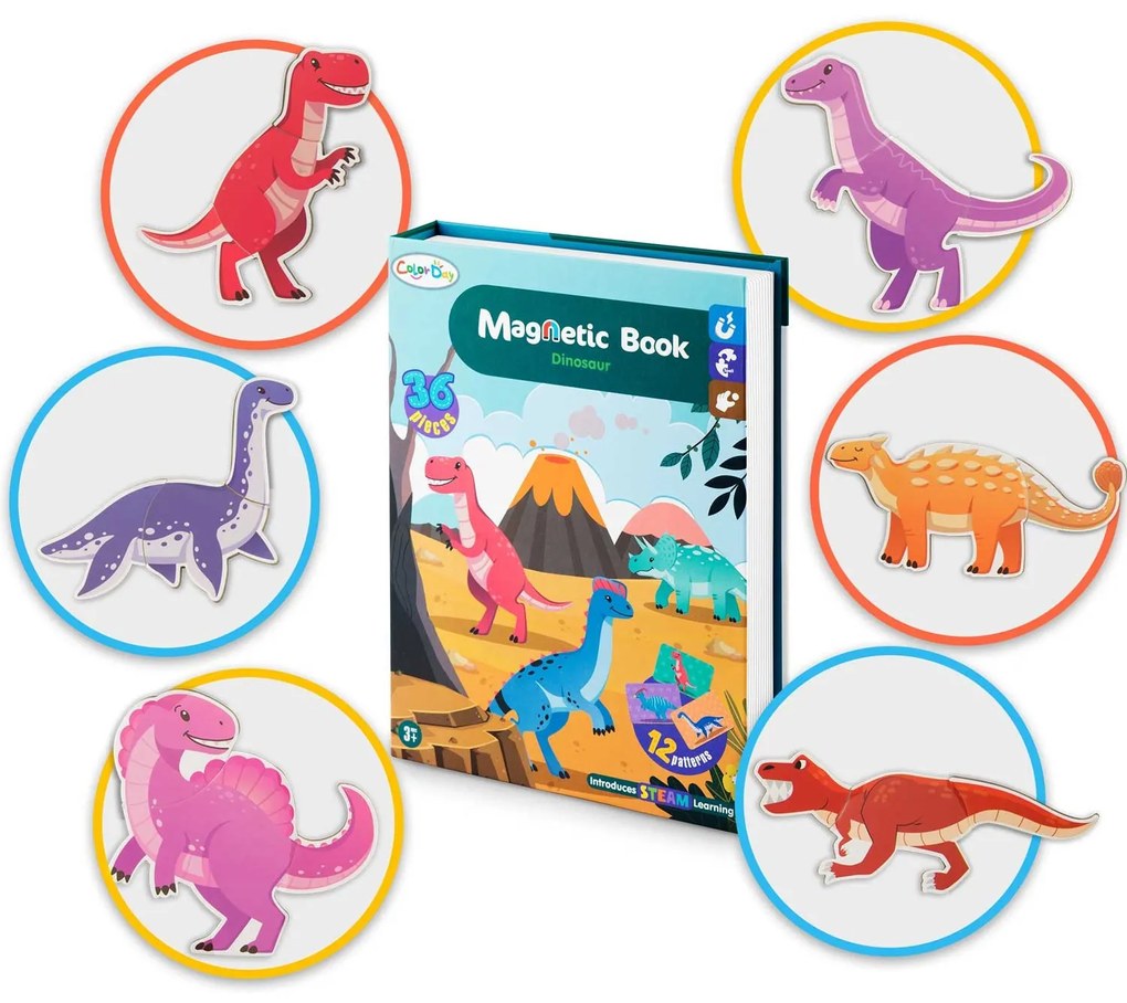 Ricokids Magnetická kniha Puzzle Dinosaury RK-770