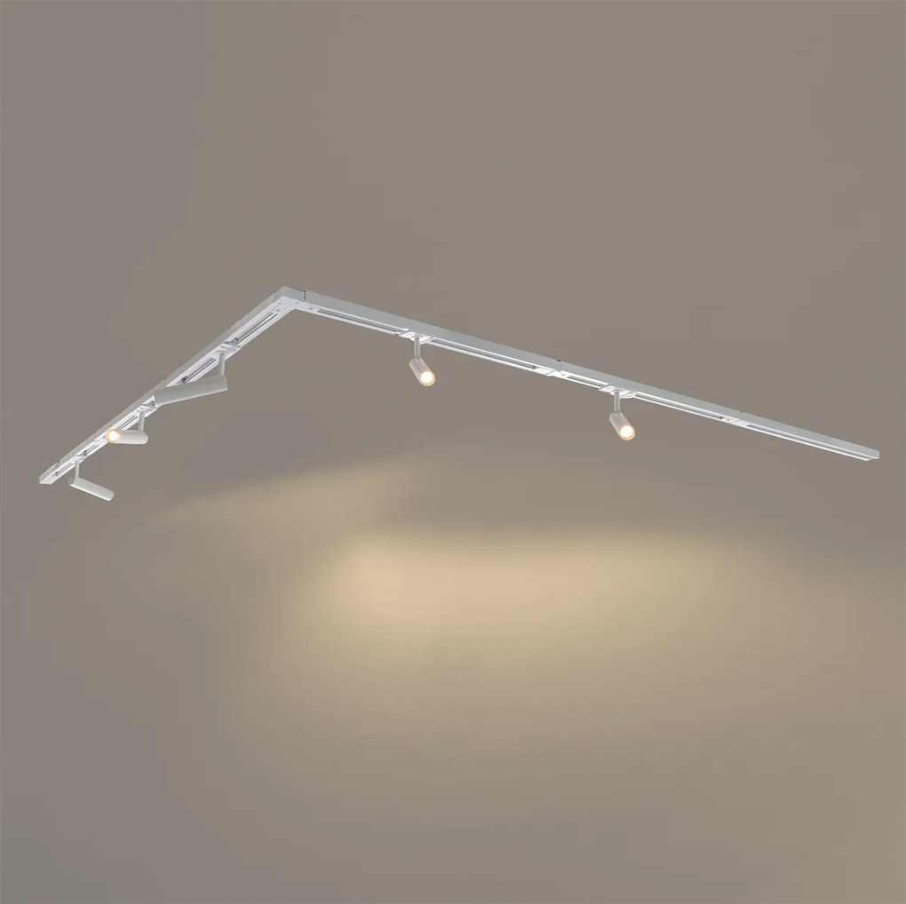 Moderný koľajnicový systém s 5 reflektormi biely 1-fázový - Iconic Ivy